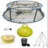 KUFA Sports Vinyl Coated Heavy Duty Tower Style Prawn Trap with 400' Rope, Yellow Float, Vented Bait Jar & Harness Combo (CT130+PAS59+HA5) view 1