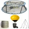 KUFA Sports Vinyl Coated Heavy Duty Tower Style Prawn Trap with 400' Rope, Yellow Float, Vented Bait Jar & Harness Combo (CT130+PAL389+HA5) view 1