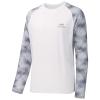 BASSDASH UPF 50 Fishing Tee for Men Camo Long Sleeve Shirt Quick Dry Sweatshirts (White/Grey Hexagonal Scales, 2XL) view 1