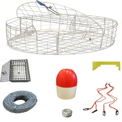 KUFA Sports 30"x12" Stainless Steel Crab Trap & Accessories Combo (CT120+CAQ3E+ZIN)