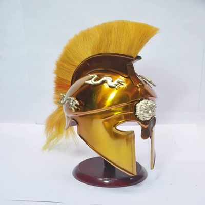 Medieval Vintage Wearable Golden Greek Corinthian Armor Helmet Replica
