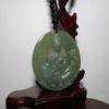 2" China Certified Nature Hetian Nephrite Jade Blessing Kwan-yin Hand Carved Necklace Pendant 0078 view 2