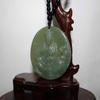 2" China Certified Nature Hetian Nephrite Jade Blessing Kwan-yin Hand Carved Necklace Pendant 0078 view 3