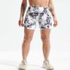 CADMUS High Waist Tummy Control Compression Shorts for Women Fitness Workout Running Shorts with Pockets23# Navy Pink & White Grey, Pack of 2, L view 2