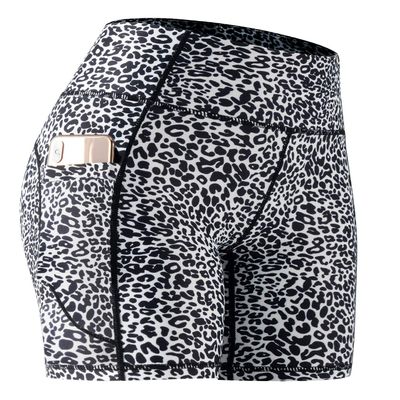 CADMUS High Waist Tummy Control Compression Shorts for Women Fitness Workout Running Shorts with Pockets, 23# Black White, Pack of 1, S
