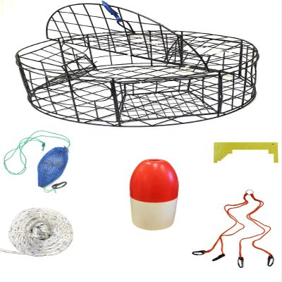 KUFA Sports 30" Vinyl Coated Crab Trap with & Accessories Combo (CT110+CAM34)