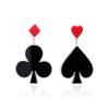 1-8Pairs Mini Tiny Little Poker Playing Cards Earrings Clock Hearts Dangle Earrings Clubs Spades Drop Earrings for Women Party Jewelry-C short view 1