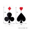 1-8Pairs Mini Tiny Little Poker Playing Cards Earrings Clock Hearts Dangle Earrings Clubs Spades Drop Earrings for Women Party Jewelry-C short view 2
