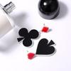 1-8Pairs Mini Tiny Little Poker Playing Cards Earrings Clock Hearts Dangle Earrings Clubs Spades Drop Earrings for Women Party Jewelry-C short view 3