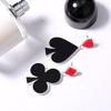 1-8Pairs Mini Tiny Little Poker Playing Cards Earrings Clock Hearts Dangle Earrings Clubs Spades Drop Earrings for Women Party Jewelry-C short view 4