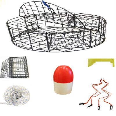 KUFA Sports 30" Vinyl Coated Steel Wire Crab Trap with & Accessories Combo (CT110+CAM3E)