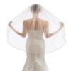 ELAWBTY Womens 1 Tier Fingertip Length Pearl Wedding Bridal Veil With Comb X12 White view 1