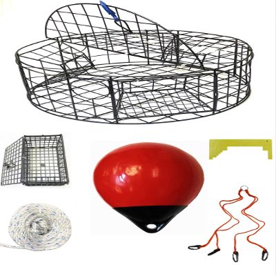 KUFA Sports 30" Vinyl Coated Steel Wire Crab Trap with & Accessories Combo (CT110+CA30SE)