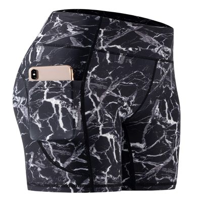 CADMUS High Waist Tummy Control Compression Shorts for Women Fitness Workout Running Shorts with Pockets, 23# Black, Pack of 1, XL