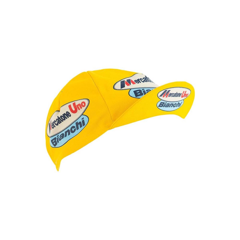 Retro Prestige Team Cycling Caps Classic Made in Italy (Mercatone Uno Bianchi)