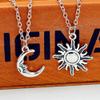 2 Pcs Sun and Moon Necklace Set, Friendship Necklaces Best Friends Necklaces Crescent Celestial Valentine Heart BFF Jewelry Necklaces Gift for Women Sun Charm view 3