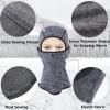 Azarxis Kids Balaclava Ski Mask Windproof Fleece Neck Warmer Gaiter Winter Hat Face Cover with Hood for Cold Weather (Grey) view 4