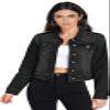 Hybrid & Company Women's Long Sleeve Denim Jackets Basic Button Down Jean Jacket with Pockets JK22881 BLACK M view 1