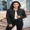 Hybrid & Company Women's Long Sleeve Denim Jackets Basic Button Down Jean Jacket with Pockets JK22881 BLACK M view 3