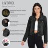 Hybrid & Company Women's Long Sleeve Denim Jackets Basic Button Down Jean Jacket with Pockets JK22881 BLACK M view 4
