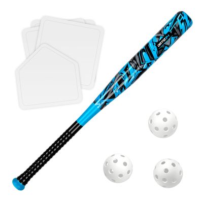 Ortiz34 Grand Slam Set- Graffiti Plastic Bat, 3 Balls, 4 Throw Down (Blue)