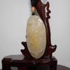 2" China Certified Nature Yellow Dragon Jade Lucky Duck and Ruyi Hand Carved Necklace Pendants 2370 view 3