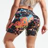 CADMUS High Waist Tummy Control Compression Shorts for Women Fitness Workout Running Shorts with Pockets, 23# Orang Black, Pack of 1, M view 2