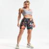 CADMUS High Waist Tummy Control Compression Shorts for Women Fitness Workout Running Shorts with Pockets, 23# Orang Black, Pack of 1, M view 3