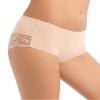 LIQQY Women's 4 Pack Combed Cotton Breathable High Rise Lace Full Coverage Brief Panty Underwear (Large, Black/Nude) view 3