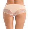 LIQQY Women's 4 Pack Combed Cotton Breathable High Rise Lace Full Coverage Brief Panty Underwear (Large, Black/Nude) view 4