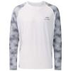 BASSDASH UPF 50 Fishing Tee for Men Camo Long Sleeve Shirt Quick Dry Sweatshirts (White/Grey Hexagonal Scales, 3XL) view 3