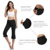 DAYOUNG Womens Bootcut Yoga Pants Capri Bootleg Flare Tummy Control Lounge Workout Running Pants Y57-Black-XL view 4