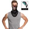 Obacle Bandana Face Mask with Ear Loops Neck Gaiter Face Mask Scarf Face Cover for Men Women (Skull White Teeth Red Nose) view 2