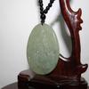 2.1" China Certified Nature Hetian Nephrite Jade Blessing Kwan-yin and Elephant Hand Carved Necklace Pendant 0075 view 3