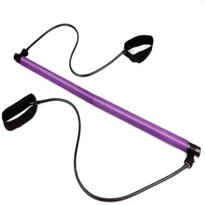 qiuqiu Pilates Resistance Band, Portable Yoga Exercise Pilates Rod Long Resistance Band,Yoga Exercise Rod Chest Expander, Fitness Equipment for Body parsimonious-Purple