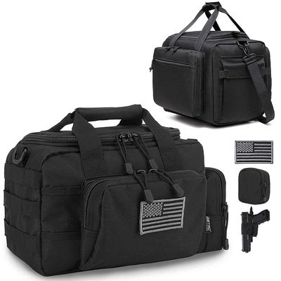 DBTAC Range Bag Small for 2X Pistol (Black) + Range Bag Large for 4+ Pistol (Black), Lockable Zipper, Durable Material, Compact Design