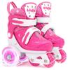 Quad Roller Skates for Kids Girls with Adjustable Size (Age 3-9), Double Brakes, Luminous Wheels, 3-Point Balance, Include Knee Pads Elbow Pads Wrist Guards view 1