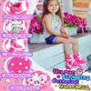 Quad Roller Skates for Kids Girls with Adjustable Size (Age 3-9), Double Brakes, Luminous Wheels, 3-Point Balance, Include Knee Pads Elbow Pads Wrist Guards view 2