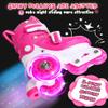 Quad Roller Skates for Kids Girls with Adjustable Size (Age 3-9), Double Brakes, Luminous Wheels, 3-Point Balance, Include Knee Pads Elbow Pads Wrist Guards view 3