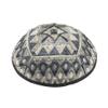 EMANUEL Yair Kippah for Men and Women Embroidered Silk Yarmulke Square Textured (Silver YME-17S) view 1