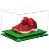Better Display Cases Acrylic Extra Large Shoe Display Case for Basketball Shoe, Hightop, Soccer & Football Cleats with Clear Case, Light Blue Risers and Turf Base 18 x 14 x 12 (A014/V60)