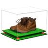 Better Display Cases Acrylic Extra Large Shoe Display Case for Basketball Shoe, Hightop, Soccer & Football Cleats with Clear Case, Orange Risers and Turf Base 18 x 14 x 12 (A014/V60) view 2