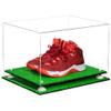 Better Display Cases Acrylic Extra Large Shoe Display Case for Basketball Shoe, Hightop, Soccer & Football Cleats with Clear Case, White Risers and Turf Base 18 x 14 x 12 (A014/V60) view 1