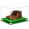 Better Display Cases Acrylic Extra Large Shoe Display Case for Basketball Shoe, Hightop, Soccer & Football Cleats with Clear Case, White Risers and Turf Base 18 x 14 x 12 (A014/V60) view 2