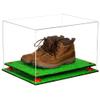 Better Display Cases Acrylic Extra Large Shoe Display Case for Basketball Shoe, Hightop, Soccer & Football Cleats with Clear Case, Red Risers and Turf Base 18 x 14 x 12 (A014/V60) view 2