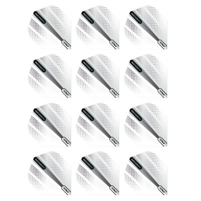 RED DRAGON Hardcore Radical Silver Flash Dart Flights - 4 Sets Per Pack (12 Dart Flights in Total)