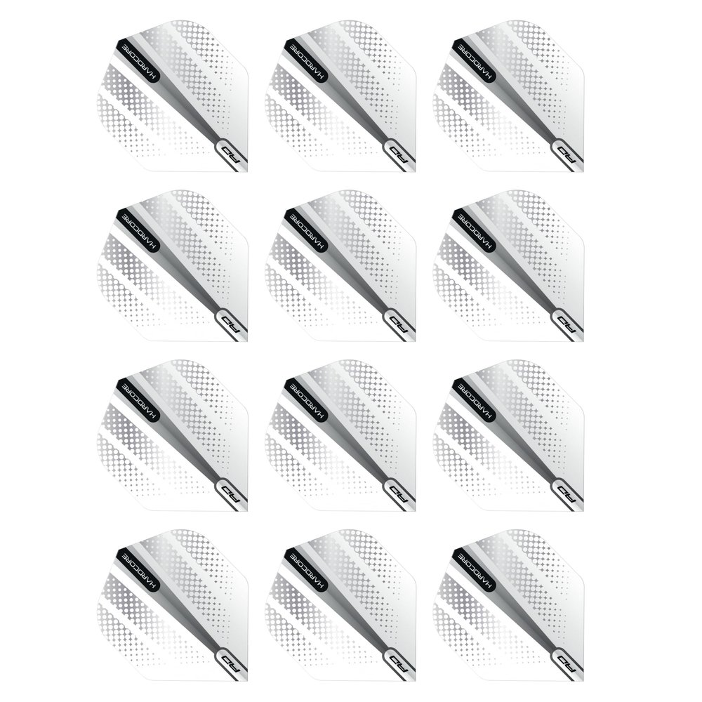 RED DRAGON Hardcore Radical Silver Flash Dart Flights - 4 Sets Per Pack (12 Dart Flights in Total)