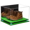 Better Display Cases Acrylic Extra Large Shoe Display Case for Basketball Shoe, Hightop, Soccer & Football Cleats with Mirror Case, Light Blue Risers and Turf Base 18 x 14 x 12 (A014/V60) view 2