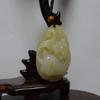 2" China Certified Nature Yellow Dragon Jade Auspicious Tiger Hand Carved Necklace Pendants 2369 view 2