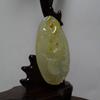 2.2" China Certified Nature Yellow Dragon Jade Happy Magpie and Ruyi Hand Carved Necklace Pendants 2365 view 2